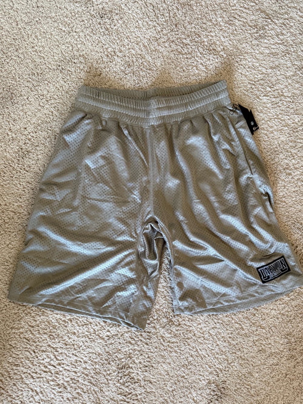 Babylon Men's Grey Mesh Athletic Shorts